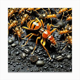 Ants In A Group Canvas Print