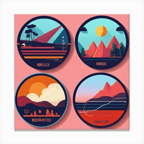 4 Badges Lo Fi Music With Minimalist Design (8) Canvas Print