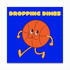 Basketball Dropping Dimes Kids Bedroom Canvas Print