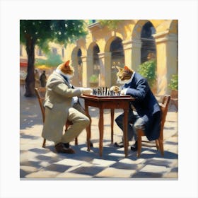 The Chess Game Canvas Print