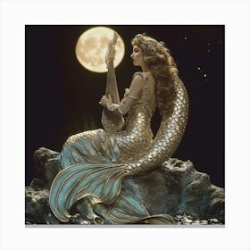 Stockcake Moonlit Mermaid Serenade 1718939504 Canvas Print