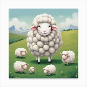 Sheep Family Canvas Print