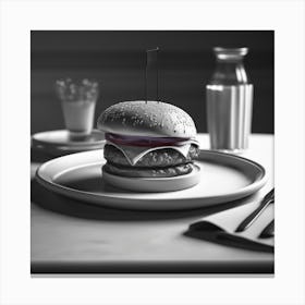 Burger On A Plate 16 Canvas Print