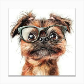 Dog In Glasses 4 Canvas Print