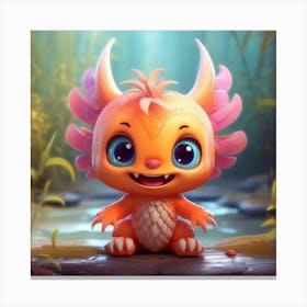 Cute Little Monster Canvas Print