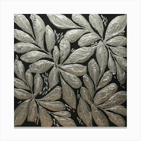 Leaves On A Black Background Canvas Print