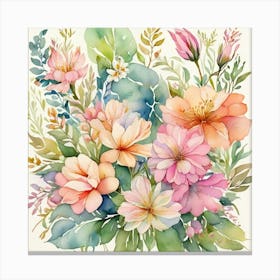 Watercolor Flowers Canvas Print