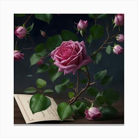 Pink Roses 1 Canvas Print