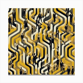 Business People In A Maze Canvas Print