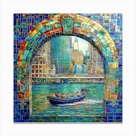 Boat In The Harbor Art Canvas Print