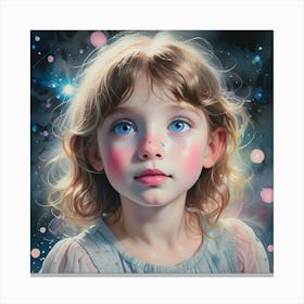 Little Girl With Blue Eyes Canvas Print