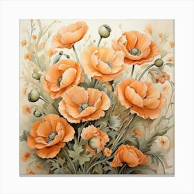 Apricot Poppies Art Print Canvas Print