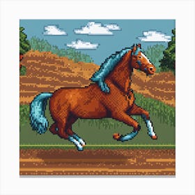 Pixel Horse Canvas Print