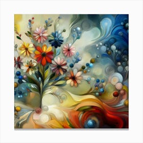 Flowers oil painting abstract painting art 14 Canvas Print