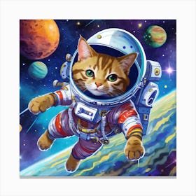 Cat In Space Canvas Print