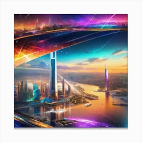 Futuristic Cityscape 96 Canvas Print