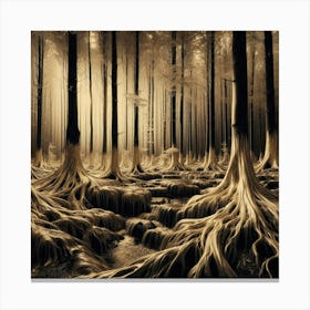 Tree Roots In The Forest Canvas Print