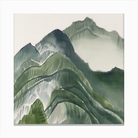 Japanese Watercolour Of Mount Ontake 5 Canvas Print