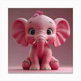 Pink Elephant Canvas Print