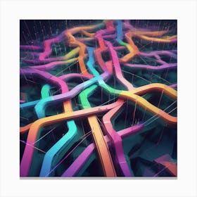 Abstract Colorful Lines 1 Canvas Print