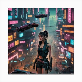 Cyberpunk girl 4 Canvas Print