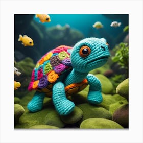 Crocheted Turtle Canvas Print