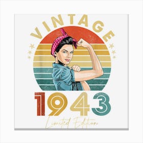 80 Year Old Gifts Vintage 1943 80th Birthday Limited Edition Canvas Print