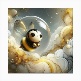 Bee In The Cloud Canvas Print