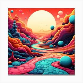 Abstract Retro Bizarre Surrealism Canvas Print