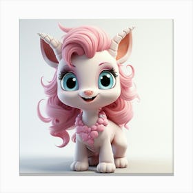 Cute Pink Unicorn Canvas Print