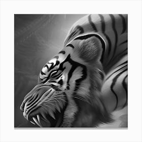 The Tiger Black and White Canvas Print