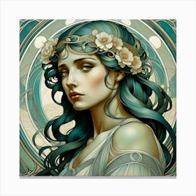 Art Nouveau Girl 4 30x30in 8280x8280px 19 Canvas Print