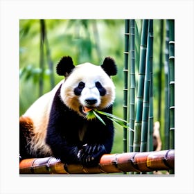 Panda Bear Eating Bamboo 6 Canvas Print