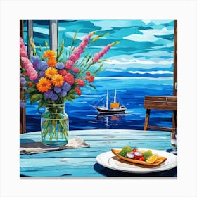 Flowers On The Table Canvas Print