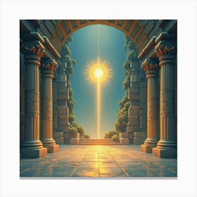 Watercolor The Oracle Of Delphi With An Ancient Ambiance 1 Canvas Print