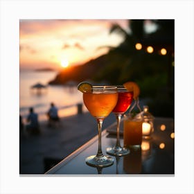 Sunset drink Canvas Print