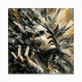 Abstract Female Face with Intense Expression Canvas Print