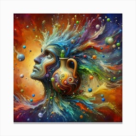 Human face Abstract Painting 3 Canvas Print