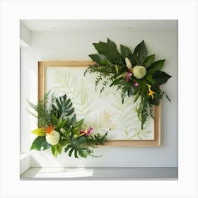 Framed Tropical Flowers Canvas Print