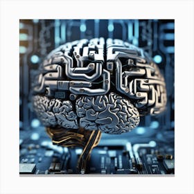 Artificial Brain On A Circuit Board 1 Canvas Print