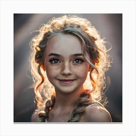 Portrait Of A Girl With Freckles 3 Canvas Print