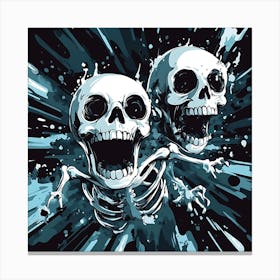 Spooky Halloween Skeleton Emojis Artwork 10 Canvas Print