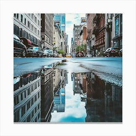 Reflection In A Puddle 3 Canvas Print