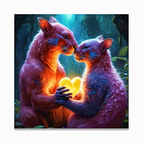 Love Glowing Love Element Animal 20 Canvas Print