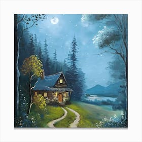 Cabin In The Woods Canvas Print