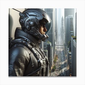 Futuristic Man In Futuristic Suit 11 Canvas Print