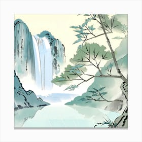 Chinese Waterfall ink style Canvas Print