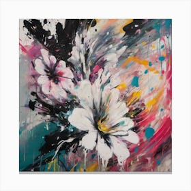 Flower Graffiti Abstract Paint Chaos Color Burst 5 Canvas Print