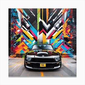 Mustang Street Art Canvas Print