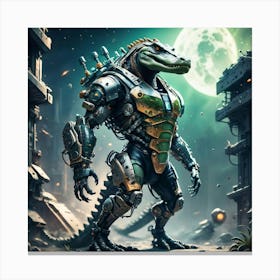 Crocodile cyborg Canvas Print